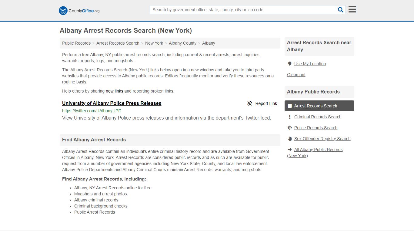 Arrest Records Search - Albany, NY (Arrests & Mugshots) - County Office
