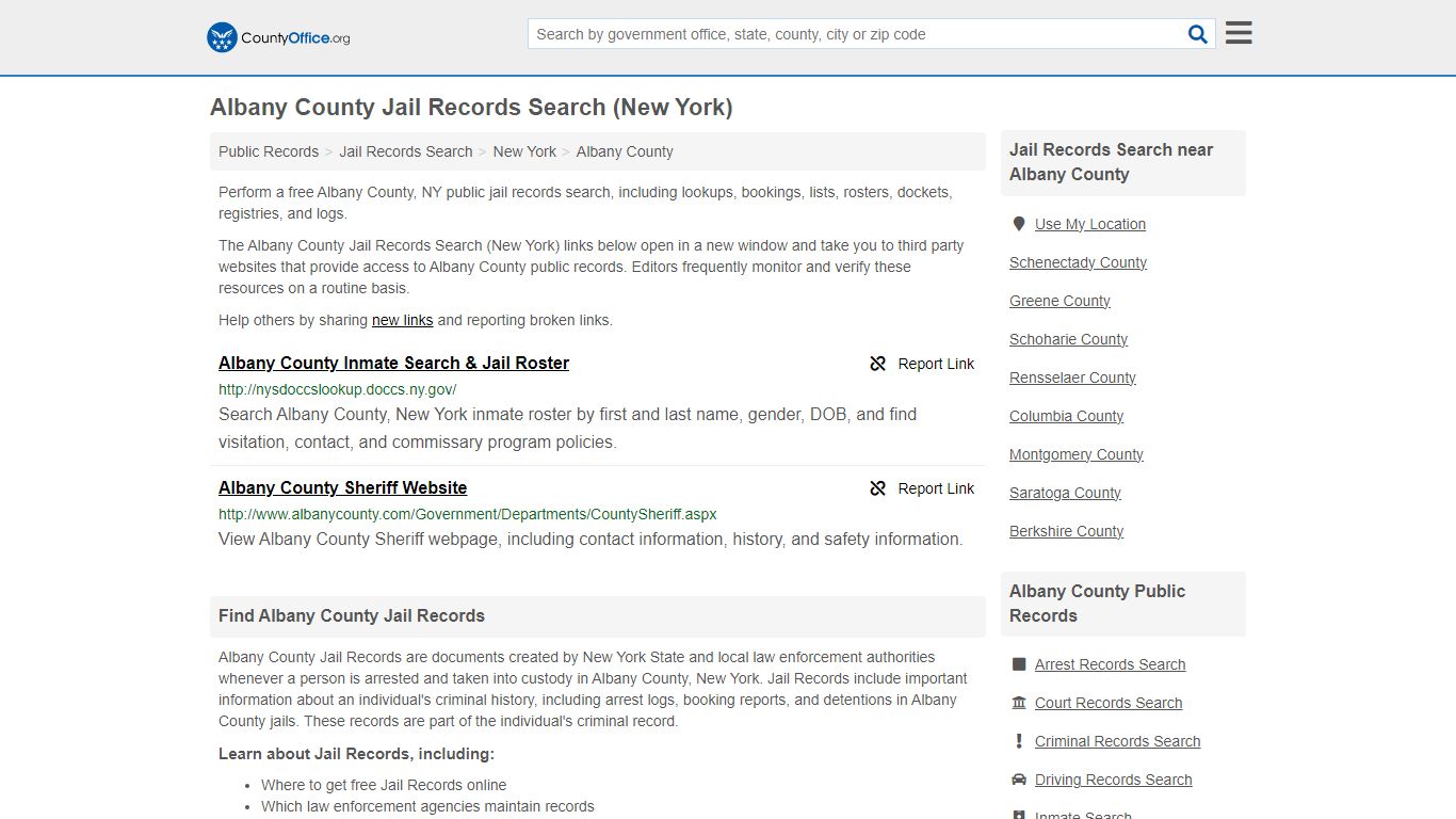 Albany County Jail Records Search (New York) - County Office